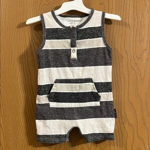 Little Bipsy Toddler‎ Charcoal and Cream Striped Romper 18-24M